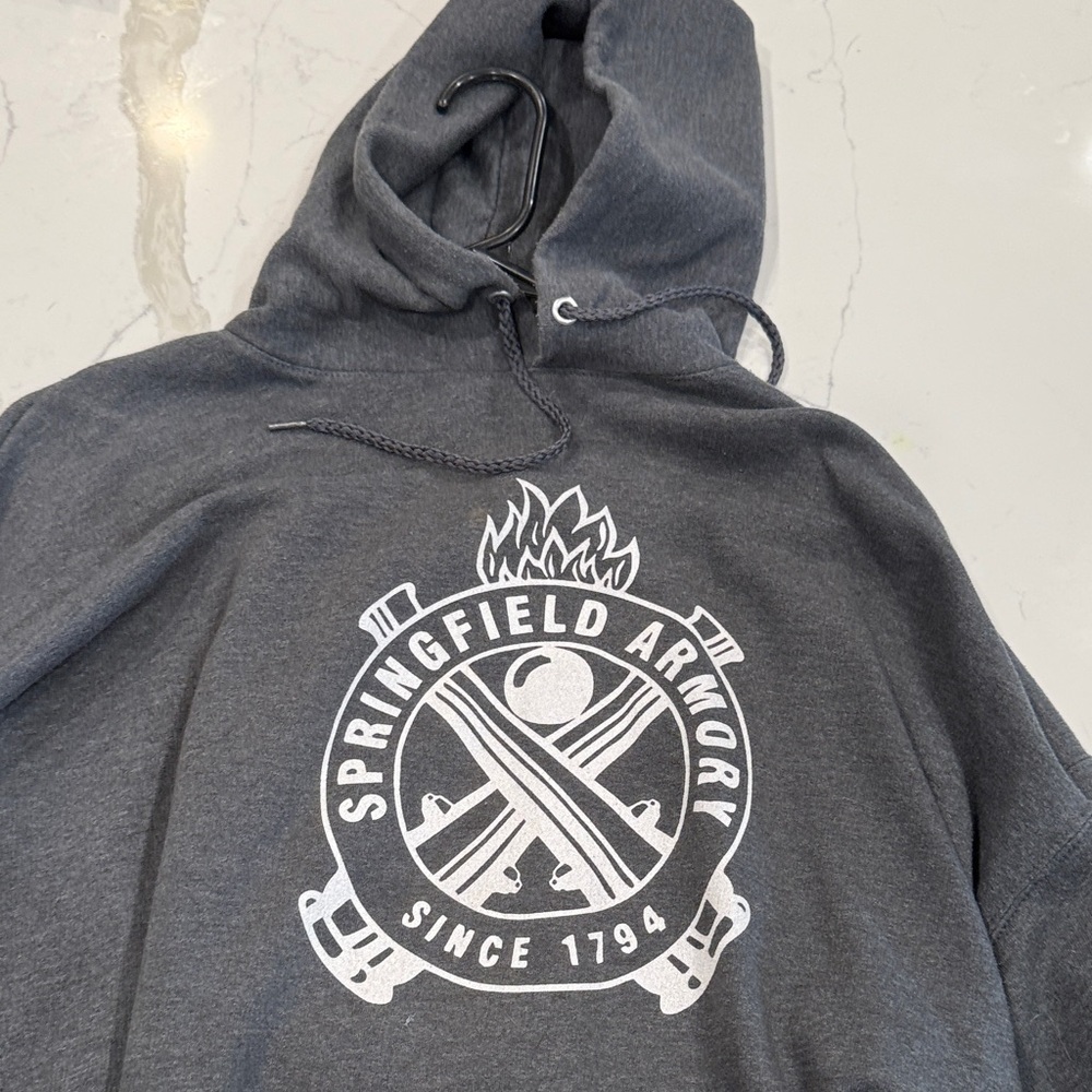 Springfield Armory Hanes Dark Gray Hoodie with White Print